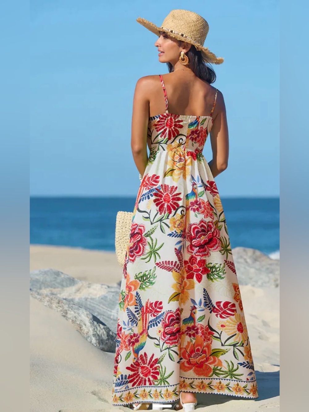 CUPSHE NWT Vibrant Oasis Tropical Maxi Dress -multi -XL - Picture 5 of 8